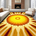 Radiant Sunburst Geometric Pattern Rug