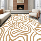 Abstract Wood Grain Flowing Lines Rug