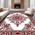 Elegant Floral Medallion Border Rug