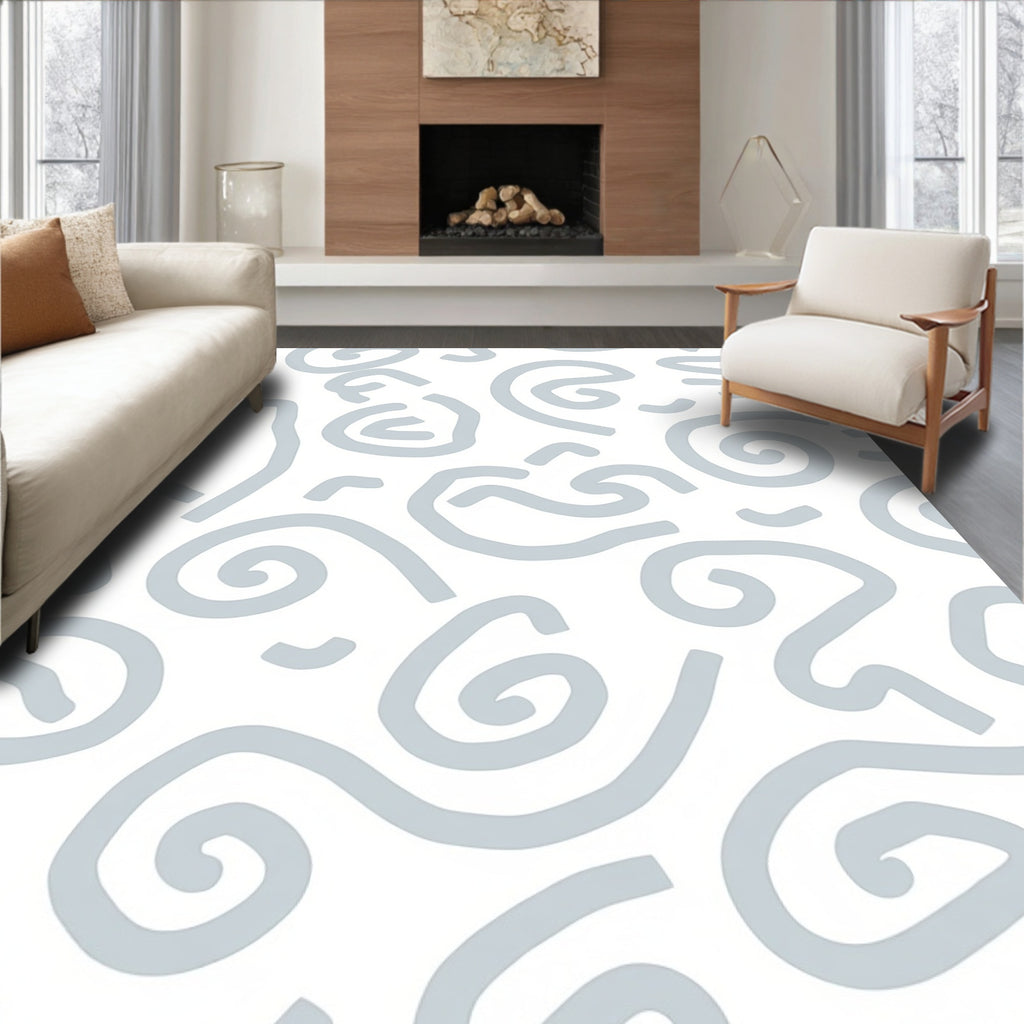 Abstract Swirls Lines Pattern Rug