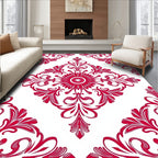 Crimson Floral Medallion Ornament Rug