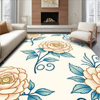 Classic Floral Pattern With Petal Details Rug