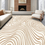 Natural Wood Grain Curved Pattern Rug