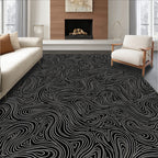 Black And White Swirl Pattern Rug