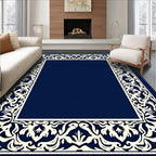 Intricate Floral Border Design Rug