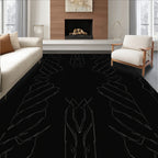 Abstract Dark Twisted Pattern Design Rug
