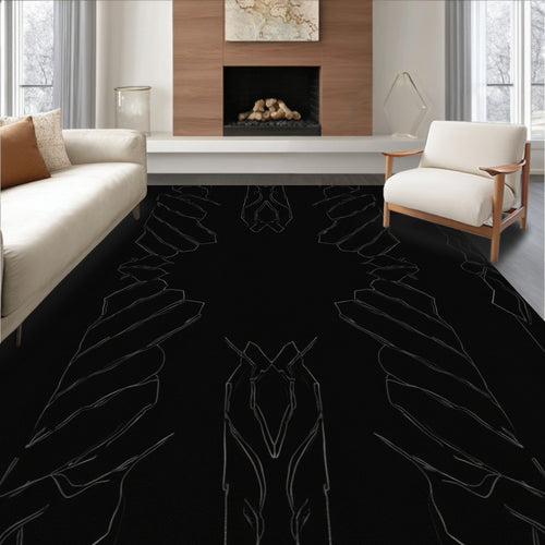 Abstract Dark Twisted Pattern Design Rug