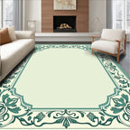 Elaborate Floral Border Design Rug