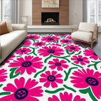 Bold Fuchsia Floral Pattern Rug
