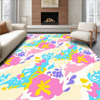 Whimsical Abstract Floral Pattern Rug