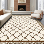 Net Patterned Scroll Border Rug