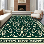 Elegant Cream Swirls Pattern Rug