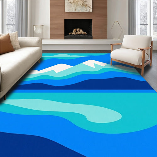 Abstract Mountain and Water Landscape Rug