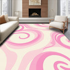 Soft Pink Swirls Abstract Design Rug
