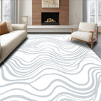 Grey Abstract Flow Line Pattern Rug