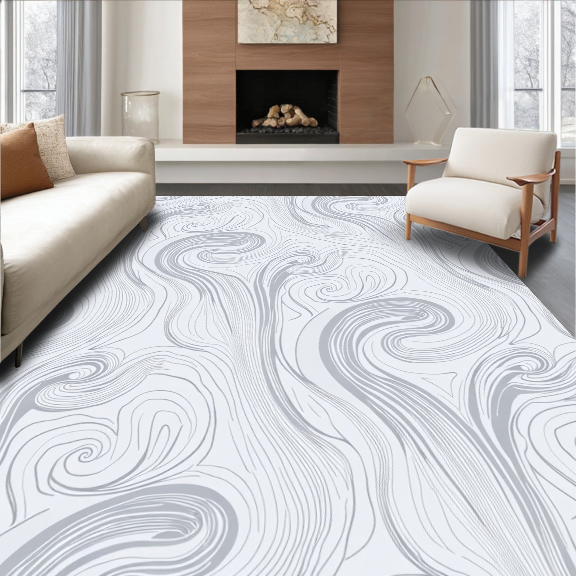 Abstract Swirl Pattern Rug