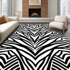 Bold Black White Bold Stripes Rug