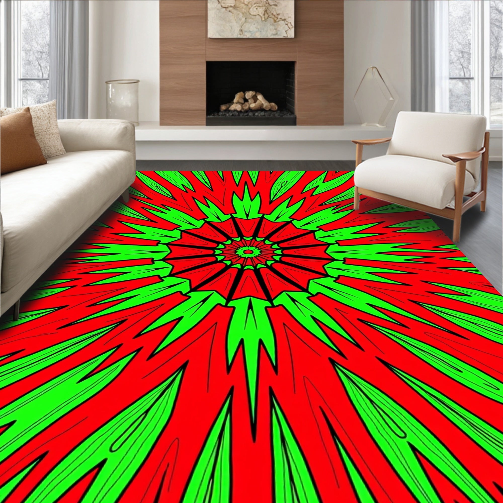 Radiant Starburst Pattern Rug