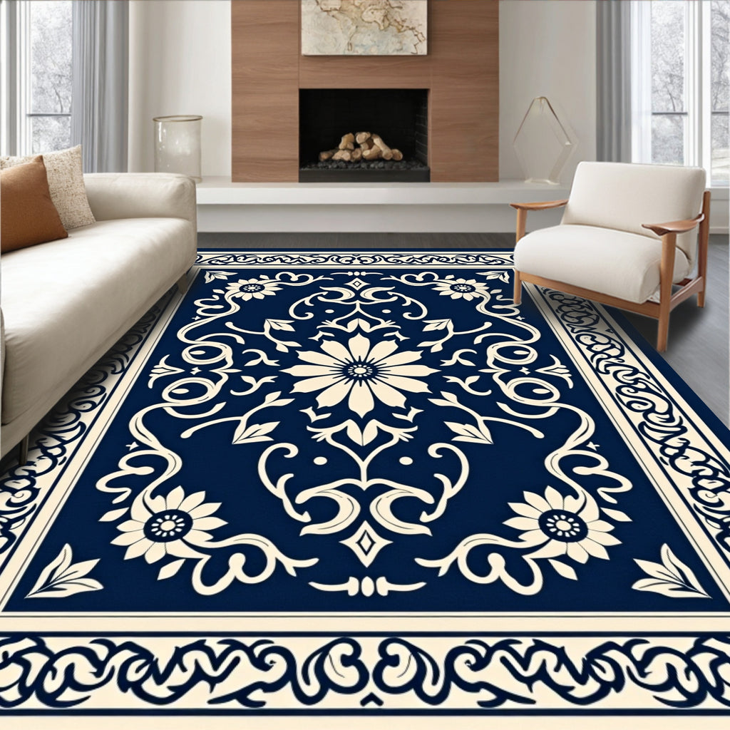 Classic Floral Scrollwork Pattern Rug