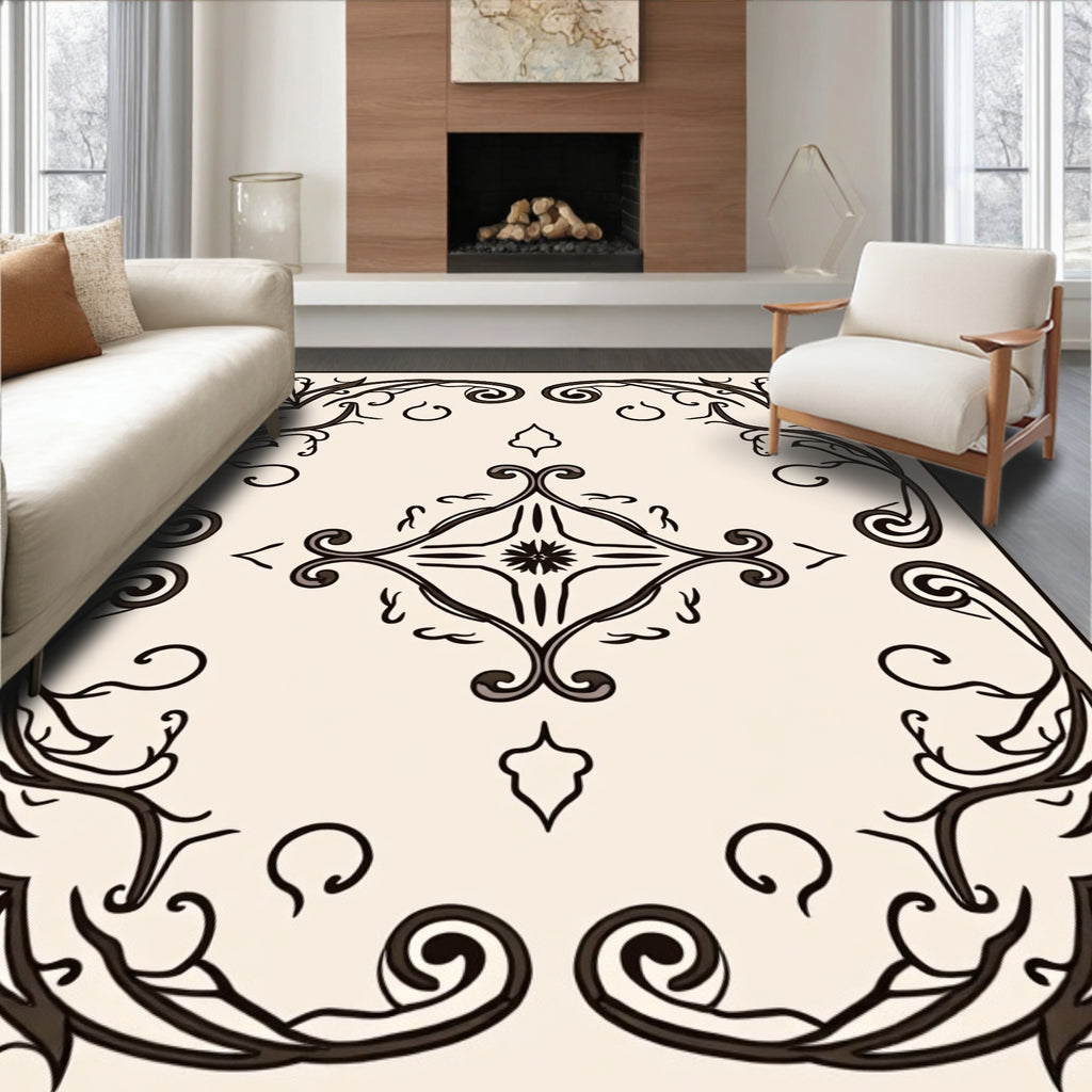 Ornate Floral Art Nouveau Design Rug