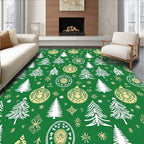 Green White Golden Tree Medallion Rug