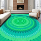 Emerald Green Concentric Sunburst Rug