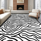 Abstract Wavy Lines Pattern Rug