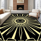 Black Gold Sunburst Art Deco Rug