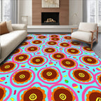 Whimsical Flower Swirl Pattern Rug