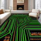 Cyberpunk Circuit Board Pattern Rug