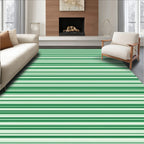 Modern Stripe Pattern Green Design Rug