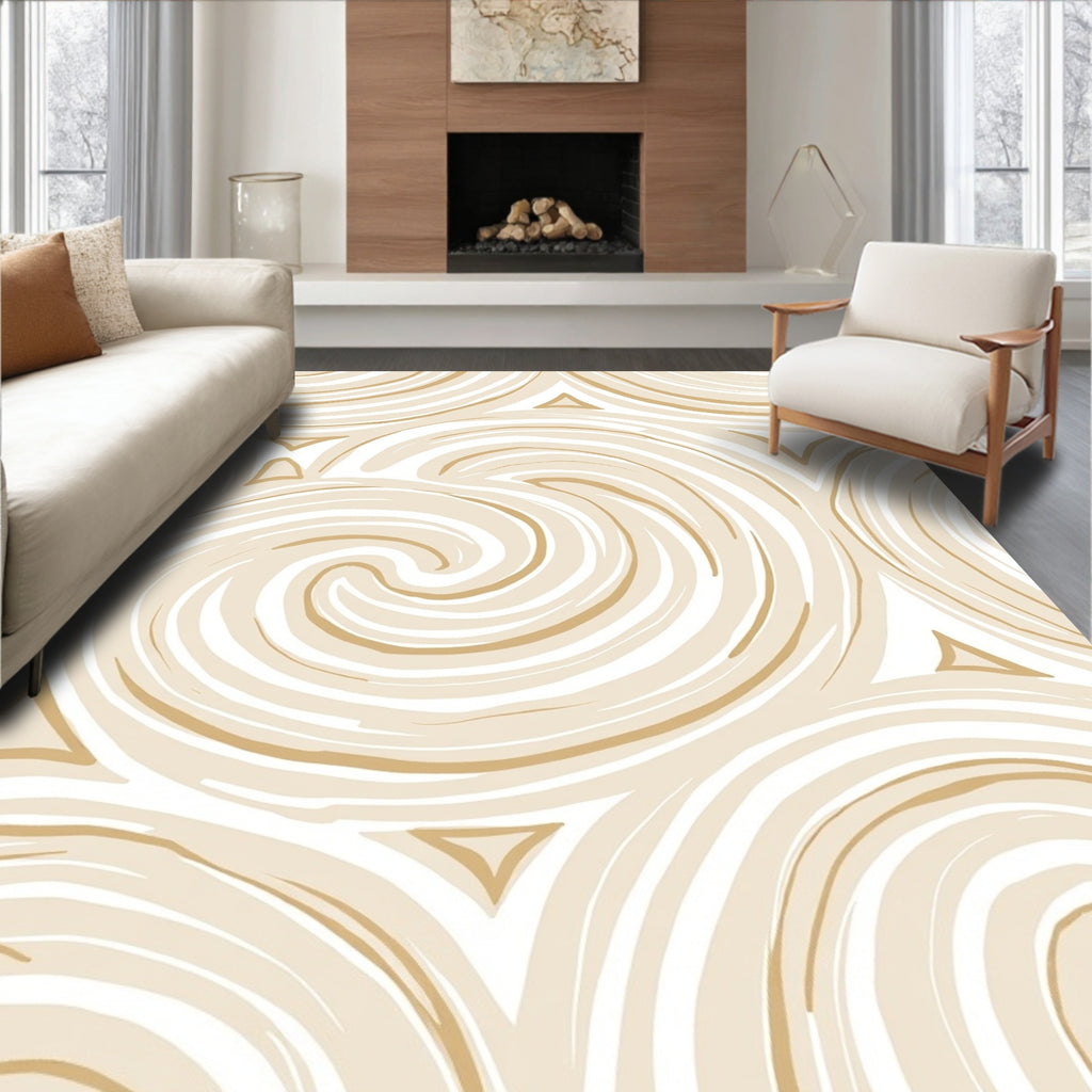 Abstract Swirls Triangles Design Rug