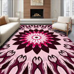 Pink Floral Mandala Pattern Rug