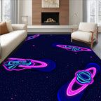 Neon Space Snowboard Pattern Rug