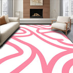 Pink Swirls Abstract Pattern Rug