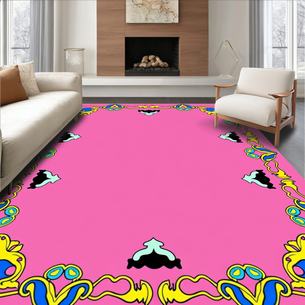 Vibrant Floral Inspired Border Design Rug