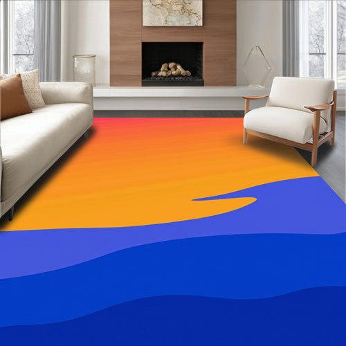 Abstract Organic Wave Pattern Rug