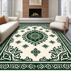 Intricate Floral Border Pattern Rug