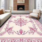 Elegant Pink Floral Ornamental Rug