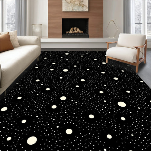 Abstract Starry Night Circles Rug
