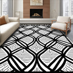 Art Deco Geometric Pattern Square Design Rug