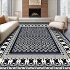 Intricate Diamond Border Geometric Pattern Rug