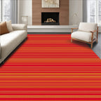 Bold Red Yellow Stripe Pattern Rug