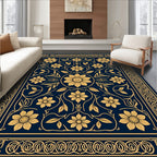 Intricate Floral Vine Patterned Rug