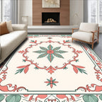 Ornate Floral Scrollwork Leaf Pattern Rug