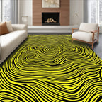 Abstract Yellow Swirl Pattern Rug