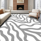 Organic Grey Wavy Lines Pattern Rug