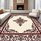 Ornate Floral Medallion Border Design Rug
