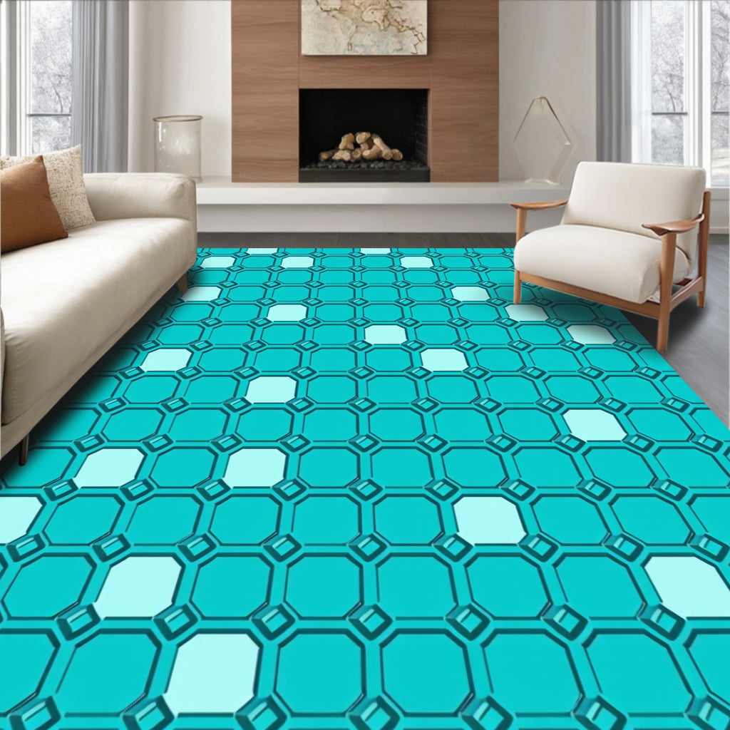 Geometric Grid Pattern Rug