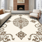 Classic Floral Emblem Border Design Rug